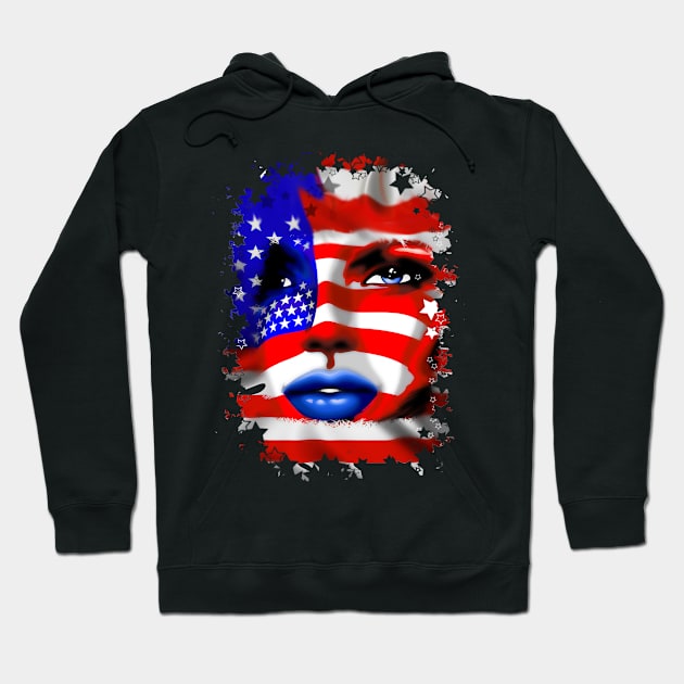 USA Flag Hoodie by BluedarkArt